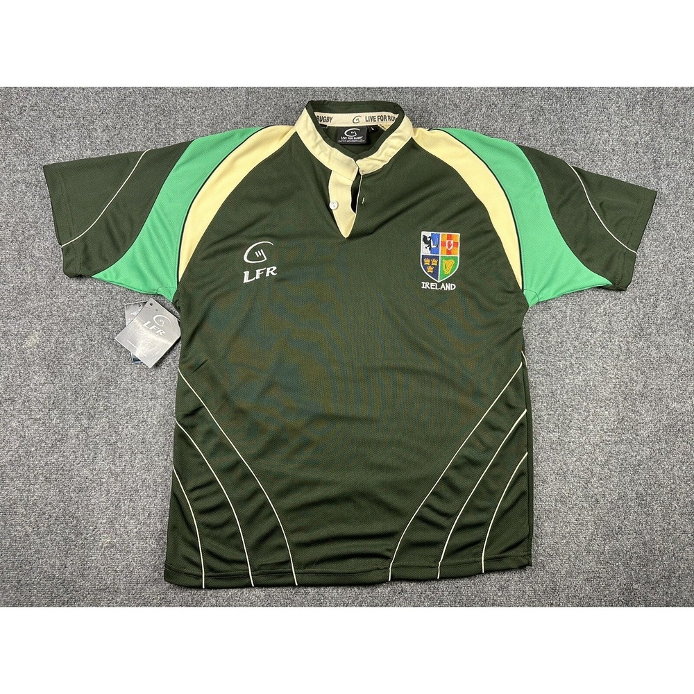 Ireland Four Provinces Breathable Rugby Shirt olive Green Live For Rugby Large